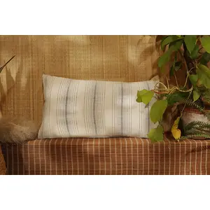Vanchai Stripped Organic Cotton Cushion cover (14" x 24")
