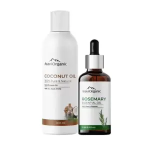 Aravi Organic Pure Rosemary Essential Oil And Virgin Pure Coconut Oil Hair Growth Combo
