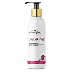Aravi Organic Onion Hair Fall Shampoo for Hair Growth & Hair Fall Control with Onion Oil | SLS Paraben and Chemical Free Shampoo
