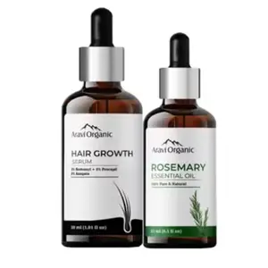Aravi Organic Rosemary Oil And Hair Growth Serum Combo