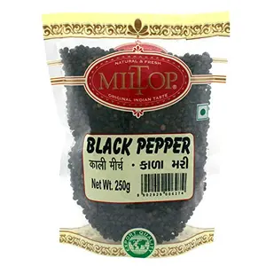 Miltop Natural Premium Black Pepper Whole (Kali Mirch) 250g