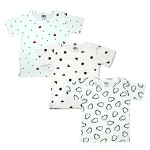 BabyButtons Unisex Cotton Half Sleeve Tees/T Shirts (Assorted Pack of 3)