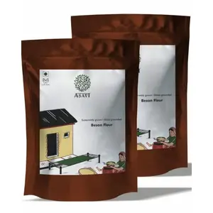 Asavi 100% Natural Besan Flour I Stonegrounded I No Chemical I High in Protein & Fiber (500gm x 2)