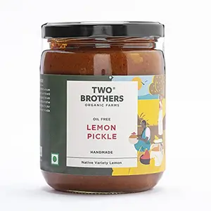 Two Brothers Organic Farms - Lemon Pickle Sweet and Sour (500g) | Oil-Free & Vinegar-Free Lime Pickle | Handmade Lemon Pickle in Fresh with No Artificial 