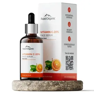 Aravi Organic 20% Vitamin C Face Serum for Face Whitening Men & Women for Skin Brightening Wrinkles Pigmentation & Blemishes (30 ml)