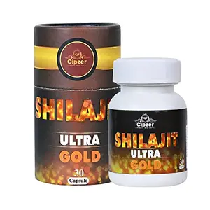 Cipzer Shilajit Ultra Gold Caps. - Performance Caps. | Original Shilajit | Naturally Strength & Stamina | Suitable for Men - 30 Caps.