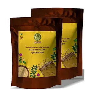 ASAVI Stonemade Sattu I 100% Natural Bhuna Chana Aata I Full of Fiber I No Chemical(500x2 packs)