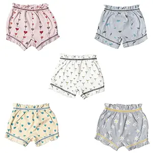 BabyButtons Girl's Cotton Lovely Printed Cute Assorted Bloomers (Pack of 5)