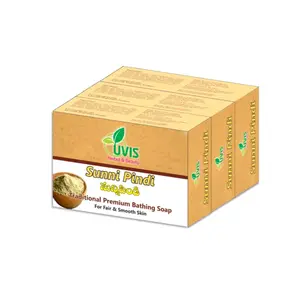 UVIS Herbal & Beauty Sunni di Natural Organic Acne Bar Whitening Tan Removing 100g (Pack of 3)