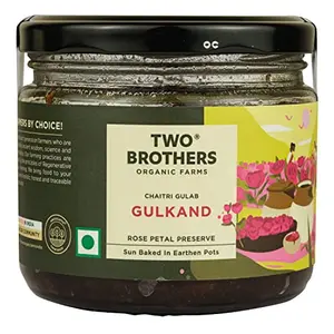 Two Brothers Organic Farms - Natural | A Rose Petal Preserve | Sweetened Using Raw Honey | No added Sugar | Rose Petal Jam (300G)