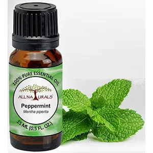All Naturals Peppermint Essential Oil (UP India) 100% Pure for Aromatherapy Hair Bath & Insects - 15 mL