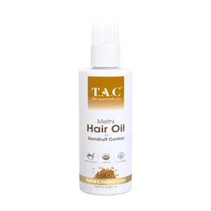 TAC - The Ayurveda Co. Methi Hair Oil for Damage Hair and Dandruff Control with Amla & Bhringraj for Hair Growth Paraben & Sulphate Free Men & Women 100ml