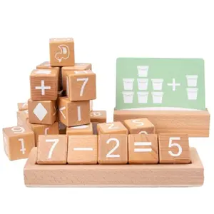 NESTA TOYS Beech Wood Building Blocks with 53 Flashcards | Stacking Toy | Montessori Toy (3+ Years)