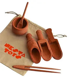 NESTA TOYS - Wooden Sensory Tool Toys | Montessori Toys  | Waldorf Toys Sensory Bin Tools (6 Pcs)