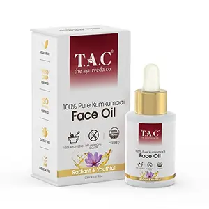 TAC - The Ayurveda Co. 100% Pure Kumkumadi Tailam Face Oil for Pigmentation Saffron for Glowing & Radiant Skin for Men & Women - 20Ml