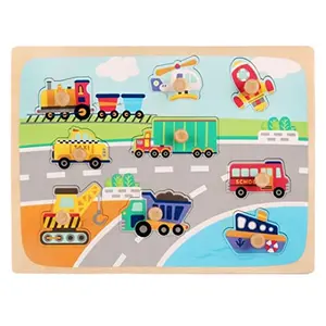 NESTA TOYS - Traffic Knob Puzzle | Educational Toys| Wooden Knob Puzzle for (1-3 Years)