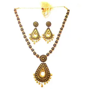 Karru krafft High Street Fashionable Terracotta Necklace Earrings & Tikle Sets Suits Special Occasions