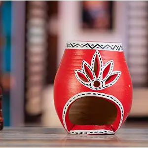 Karru Krafft Handcrafted Terracotta Aroma Diffuser/ Holder/ Kapoor Burner for Home Fragrance Pooja Decor Festive Decor Diwali Decor Home Decor Festive Gifting 