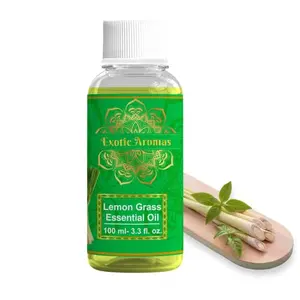 Exotic Aromas Lemongrass Essential Oil for Aroma Therapy Hair Skin & Sleep 100 M
