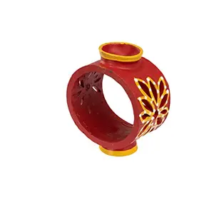 Karru Krafft Handcrafted Terracotta Oil Diffuser/Kapoor Diffuser/Loban Burner/Clay Sambrani Holder for Home Fragrance Home Decor Pooja Decor Navaratri Decor Diwali Dcor (Red)