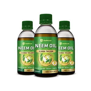 Dwibhashi Neem Oil | Moisturises The Skin Treats Scars and Blackheads | 300ml (pack of 3)