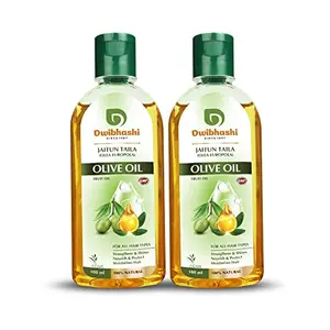 Dwibhashi Olive Oil | Natural Hair & Skin Oil | 200 ml (Pack of 2)