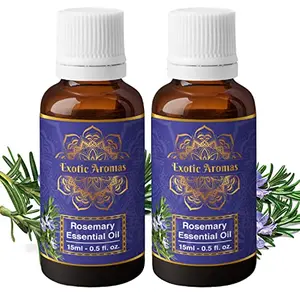 Exotic Aromas Rosemary Oil for Hair Growth Skin Aromatherapy 100% Pure & Natural (15 Ml+15 Ml) Pack of 2