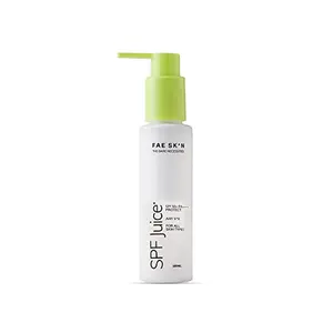 FAE Beauty Ultra Light & No White Cast SPF Juice with SPF 50+ PA++++ | Large Pack | Non Greasy Formula | Hydrates Skin & Protects Broad Spectrum UVA & UVB Rays (100 ml)
