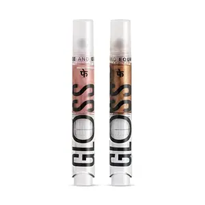 FAE Beauty 2 Gloss Combo | Bronze and Rose Gold Non Sticky Lip Gloss| With Clickable Roller Ball Pen | For All Skin tones | Enriched with Passionfruit oil | Vitamin E | Hydrating | Vegan