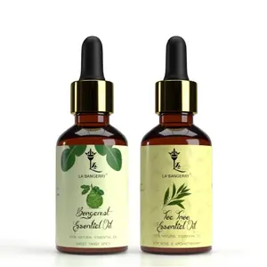 LA'BANGERRY Pure and Natural Bergamot & Tea Tree Essential Oil For Diffusers Home Care Making Fragrance Aromatherapy Humidifiers Gifts Perfumes - Use in Diffuser Or On Skin & Hair - For Men and Women (Pack Of 2 30 ml Each)