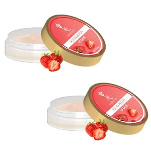 LA'BANGERRY Strawberry Flavoured Natural Lip Balm For Dry Damaged And Chapped Lips - Ayurvedic Lip Moisturizer Enriched With Strawberry And Vitamin E - Dermatologist Recommended For Sensitive Skin - Suitable For Men & Women (Pack Of 2 Each 8gm)