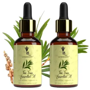 LA'BANGERRY 100% Pure Tea Tree Essential Oil For Aromatherapy And Relaxation Diffusers Making Yoga Massages Home Care Office Essenti- Perfect Tea Tree Oil For Acne & Skin Therapy - For Men Women (Pack Of 2 30 ml Each)