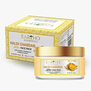 Eartho Essential Haldi Chandan Ubtan Face Pack with Turmeric Sandalwood & Saffron Extract 50g