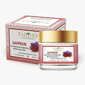 Eartho Essential Saffron Anti Ageing Brightening Moisturising Cream with almond & honey 50g