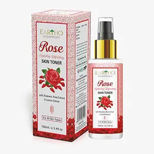 Eartho Essential Rose Hydrating Refreshing Toner with Rose Ark Aloevera and Lemon Extract 100ml