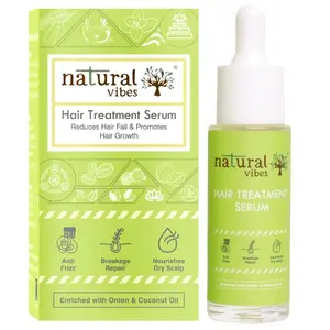 Natural Vibes Hair Serum | Onion & Coconut | Hair Fall | Smooth Frizz Free Hair | Nourishes Dry Scalp | 30 ml | For Men & Women | All Hair Types