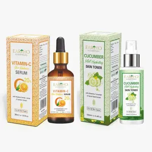 Eartho Essential Vitamin C Skin Radiance Serum 30ml And Cucumber Toner 100ml