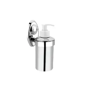 Dynore Stainless Steel Oval Shape Mirror Finish Liquid Soap Dispenser with Holder for Bathroom Wall Mounted Handwash Pump for Bathroom Wash Basin Kitchen Countertop