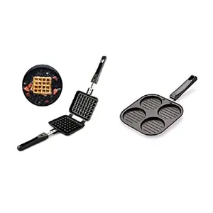Dynore Aluminium Non-Stick Waffle Maker With Pan Cake Maker Best Kitchen Combo- Set of 2