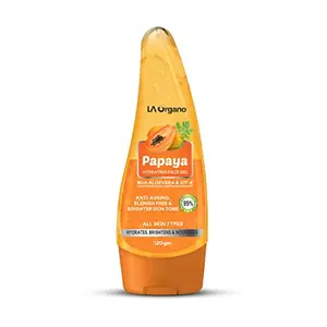LA Organo Papaya Hydrating Face Gel with Alovera & Vit-E for Anti-Ageing Blemish Free & Brighter Skin Tone (Pack of 1)