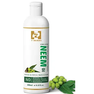 Kalp 7 HERBS Neem oil -Pure Pressed UnrefinedNatural & Undiluted For Skincare Hair Care & Natural Bug Repellent-200ml