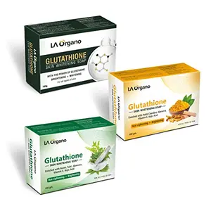 LA Organo Glutathione Green Haldi Chandan & Neem Skin Brightening (Pack of 3) 300 g