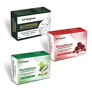 LA Organo Glutathione Green Rose & Neem Tulsi Skin Brightening (Pack of 3) 300 g