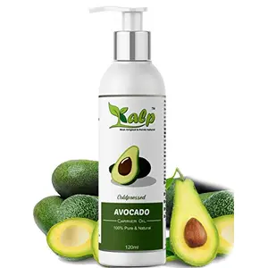 Kalp Avocado Natural Pressed Avocado Oil for Hair Face And Skin Intense Hydration 100% Natural Moisturizer with Retinol & Vitamin E To Wrinkles & Dryness - (120ml)