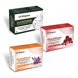 LA Organo Glutathione Green Rose & Kumkumadi Skin Brightening (Pack of 3) 300 g