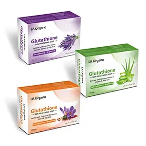 LA Organo Glutathione Lavender Aloevera & Kumkumadi Skin Brightening (Pack of 3) 300 g