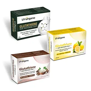 LA Organo Glutathione Green Lemon & Shea Cocoa Butter Skin Brightening (Pack of 3) 300 g