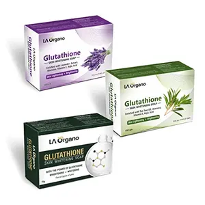 LA Organo Glutathione Lavender Tea Tree & Gluta Green Skin Brightening (Pack of 3) 300 g