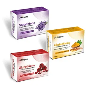 LA Organo Glutathione Lavender Haldi Chandan & Rose Skin Brightening (Pack of 3) 300 g