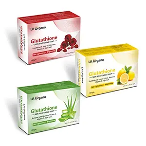 LA Organo Glutathione Rose Lemon & Aloevera Skin Brightening (Pack of 3) 300 g